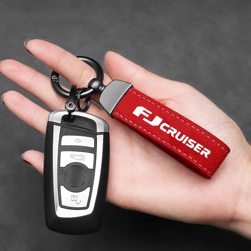 Retro Handmade Real suede Rope Keychain Metal Men or Women Key Holder Auto Keyring Gifts For TOYOTA FJ Car Accessories Universal