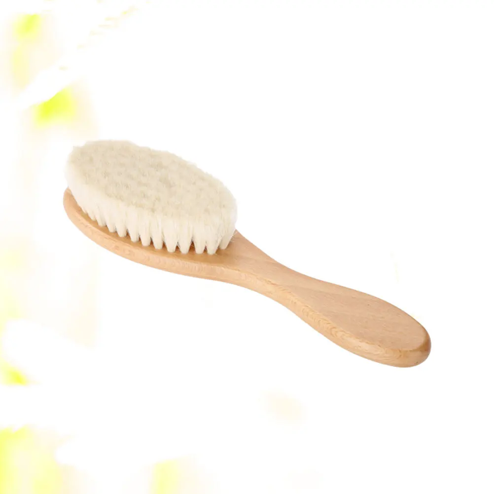 

Dense Wool Beard Brush Curved Natural Wood Handle High Impact Resistance Softener Shampoo Moisturizer Cream Organic Oil