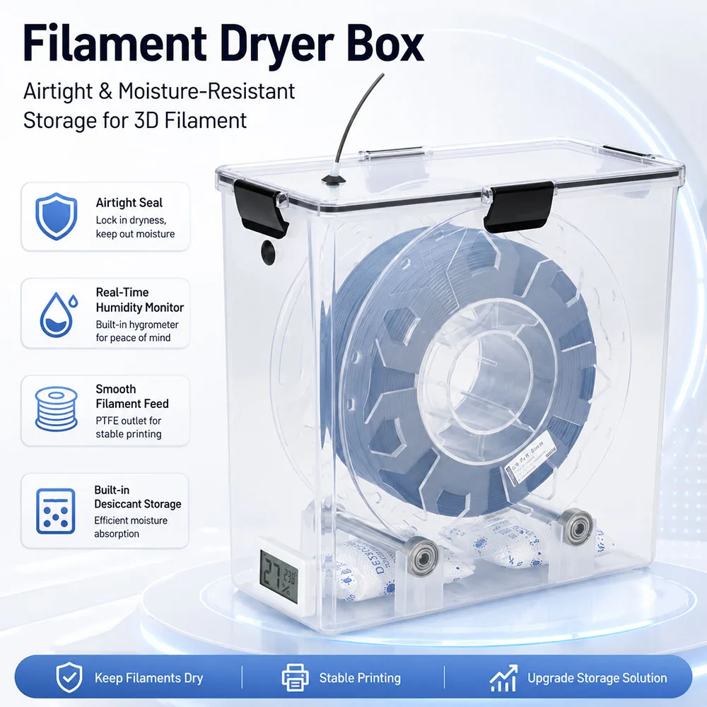Filament Dryer Box for 3D Printer Parts Upgrade Airtight And Moisture-Resistant for 3D Filament Storages Keep Filaments Dry Boxs