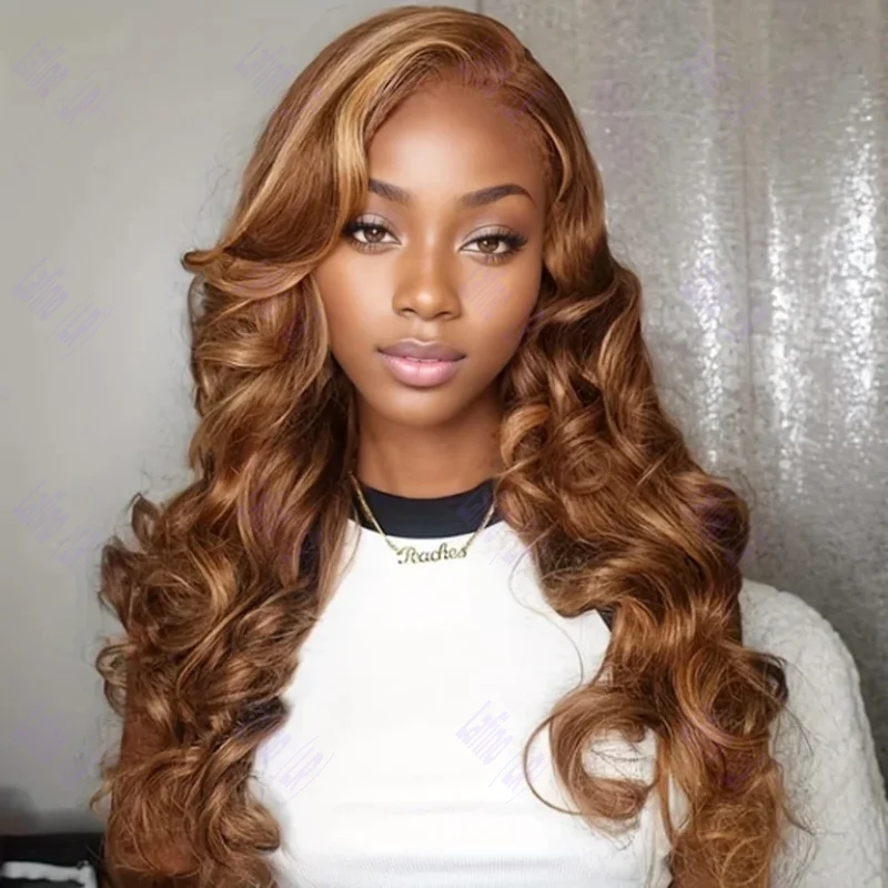 13x6 Transparent Lace Highlight Wig Human Hair Quality Frontal Brazilian Body Wave Colored Wig on Sale For Women Choice 100%