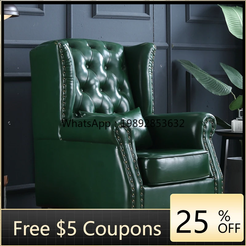 

YZ American Style Wingback Chair Living Room Single-Seat Sofa Simple European Leather High Back