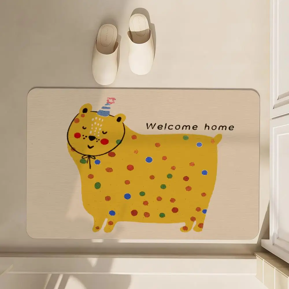 

Funny Cat Cute Cat Floor Mat Soft Diatom Bathroom Absorbent Floor Mat, Toilet Of The Bathroom, Household Floor Mat, Door Mat Car