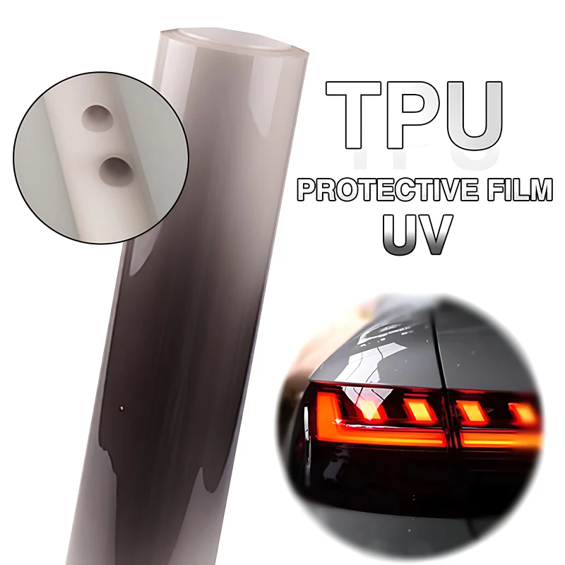 

60cm Clear to Black Intelligent Light Car Body Protection Film Repair Scratches Photochromic Modification TPU Headlight Film