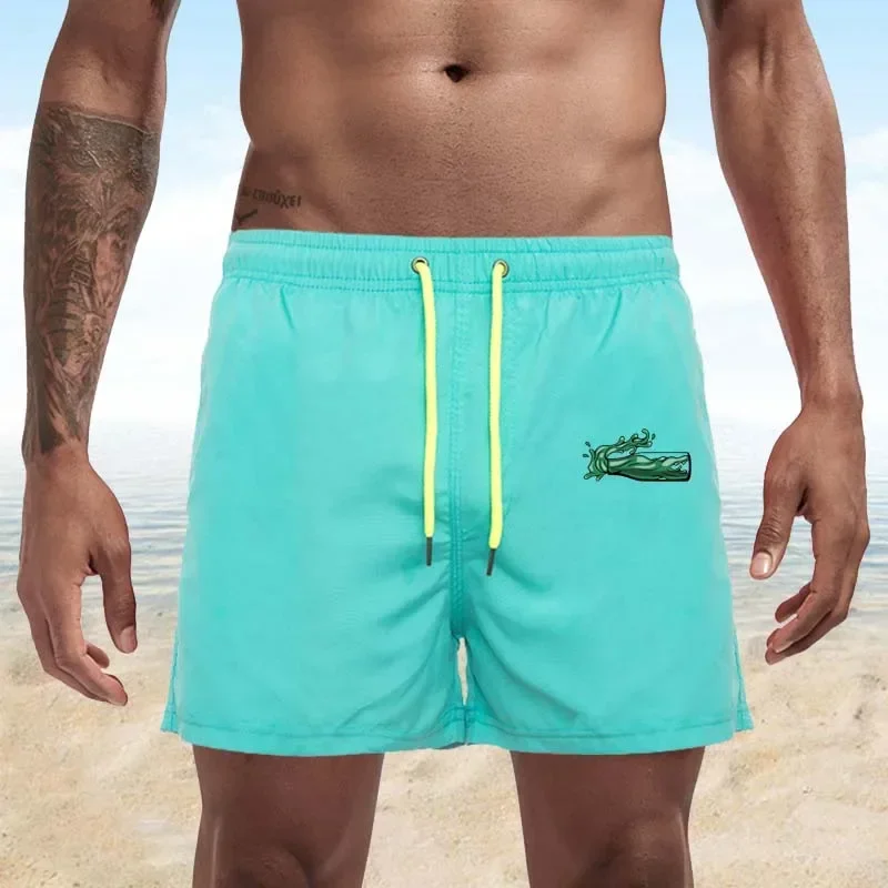 New Men\'s Quarter Casual Shorts Summer Swimming Trunks Men\'s Boxer Shorts Beach Shorts Surfboard Drawstring Pants Men\'s S-4XL