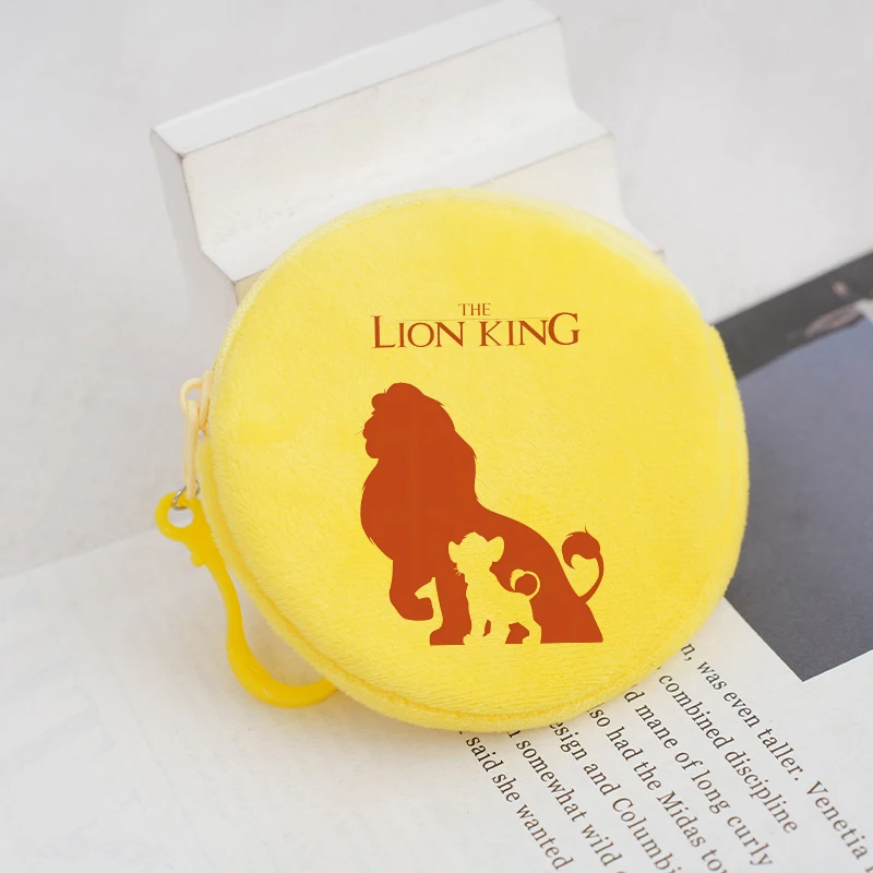 Mufasa Lion King Plush Coin Purse Portable Disney Movie Cartoon Print Wallet Coin Bank Card Cute Storage Mini Bag Birthday Gifts