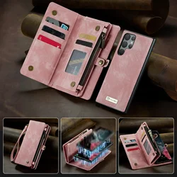 Removable Wallet Card Stand Phone Case For Samsung Galaxy S23 S22 S21 S20 FE Plus Note20 S24 Ultra A52 A53 A34 A54 Leather Cover