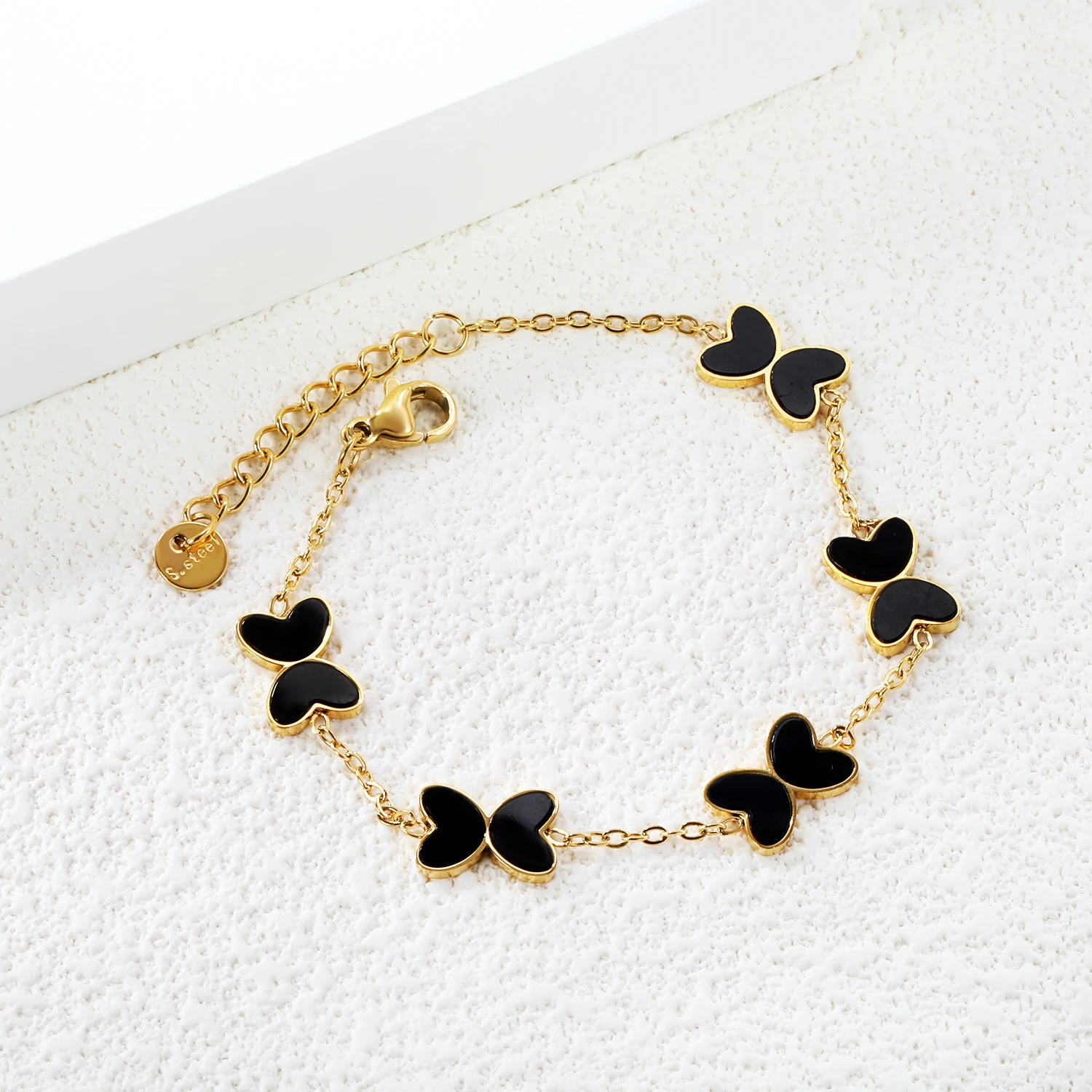 Women' Sweet And Cute Oil Drop Butterfly Bracelet Stainless Steel Gold-plated Outfit Jewelry Classic Fashion Daily Accessories