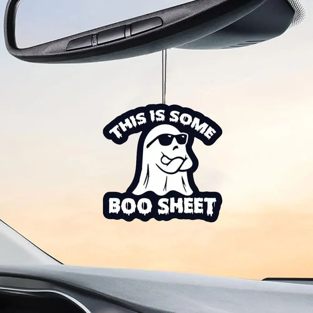 

"Ghost Cool Series" Wear sunglasses Boo paper hanging car incense - cool ghost shape, rearview mirror interior, vent pendan