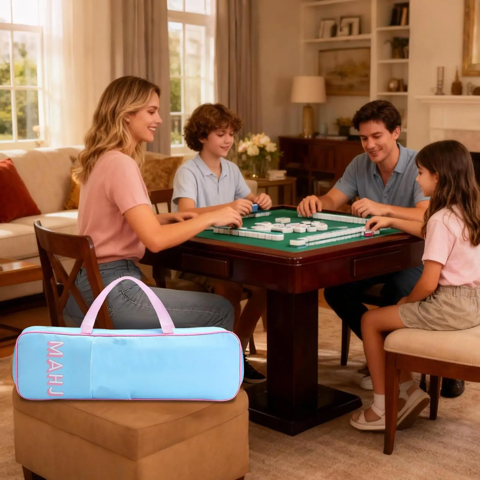 Protective Mahjong Tile Storage Carrying Bags Organizer for Racks Pushers Home Outdoor Travel Family Board Game Accessories