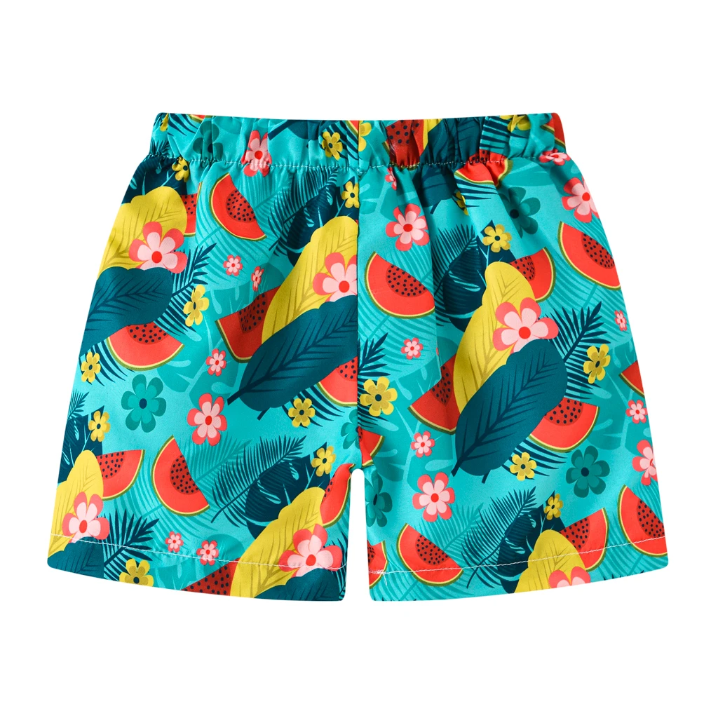 Cool and Comfy Summer Shorts for Boys: Flower Leaf Watermelon Print