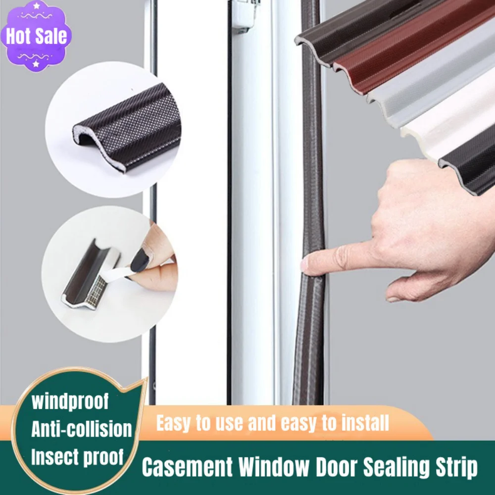 40M Self-Adhesive Window Door Seal Strips Acoustic Insulation Foam Windproof Tape S Type Weather Stripping Door Gap Filler