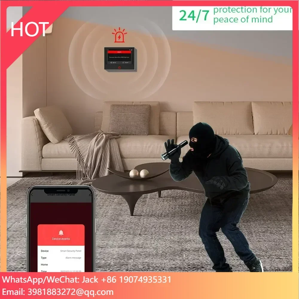 

SZMYQ 7 Inch HD Alarm System Smart Life App Remote Control Wireless GSM WiFi 4G Tuya Smart Home Security Alarm Panel Kits