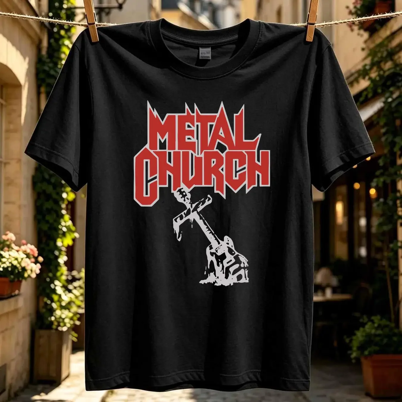 washed T Shirt Cotton Blessing in Disguise Metal Church Album Kurdt Vanderhoof long or short sleeves vintage Washed Breathable