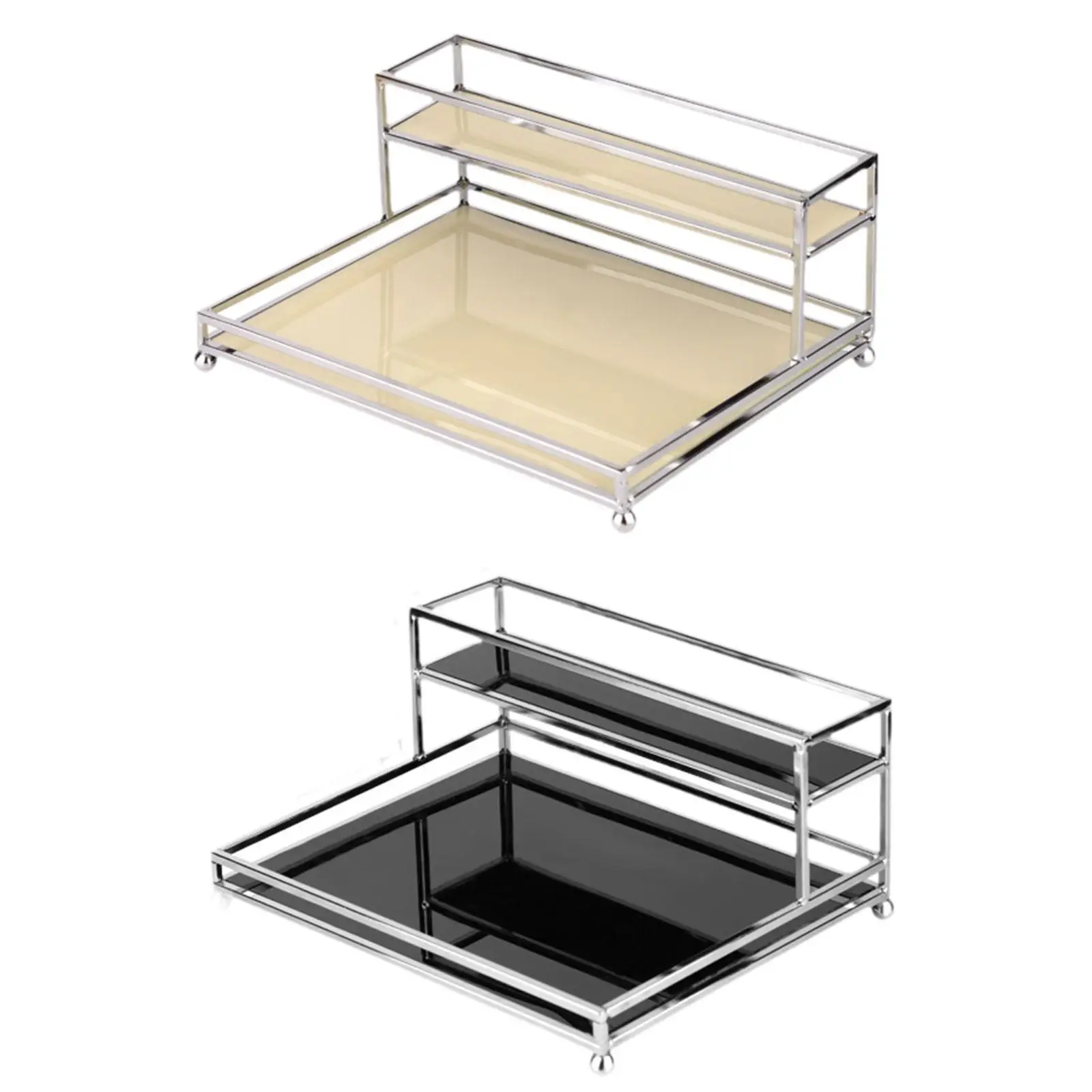 Vanity Organizer Rack Kitchen Bathroom Organiser Rust Resistant 2-layer Storage Shelf Acrylic Storage Rack for Hotel