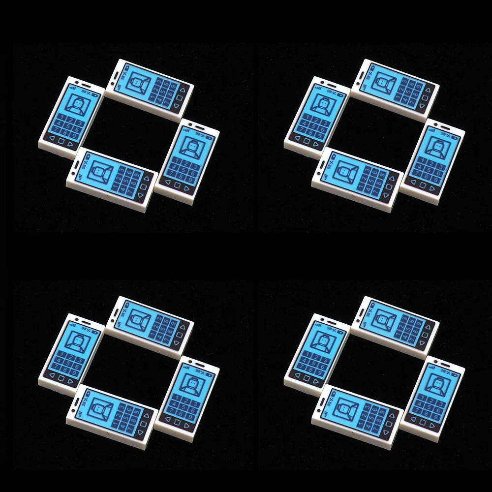 MOC 10PCS 3069 Machine Mobile Phone Pattern Printed Building Blocks Figures Compatible DIY Accessorie Toy Children Birthday Gift