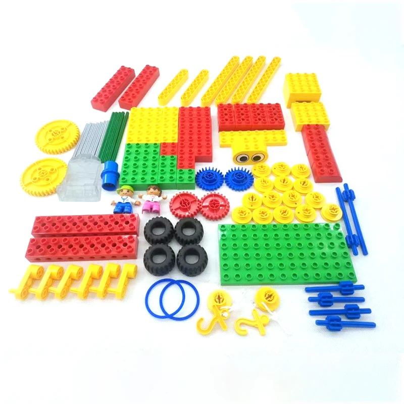 Educational Dacta Early Simple Machines Set Compatible with 9656 Duplo Big Particle Building Blocks STEAM Robot Science DIY Toys