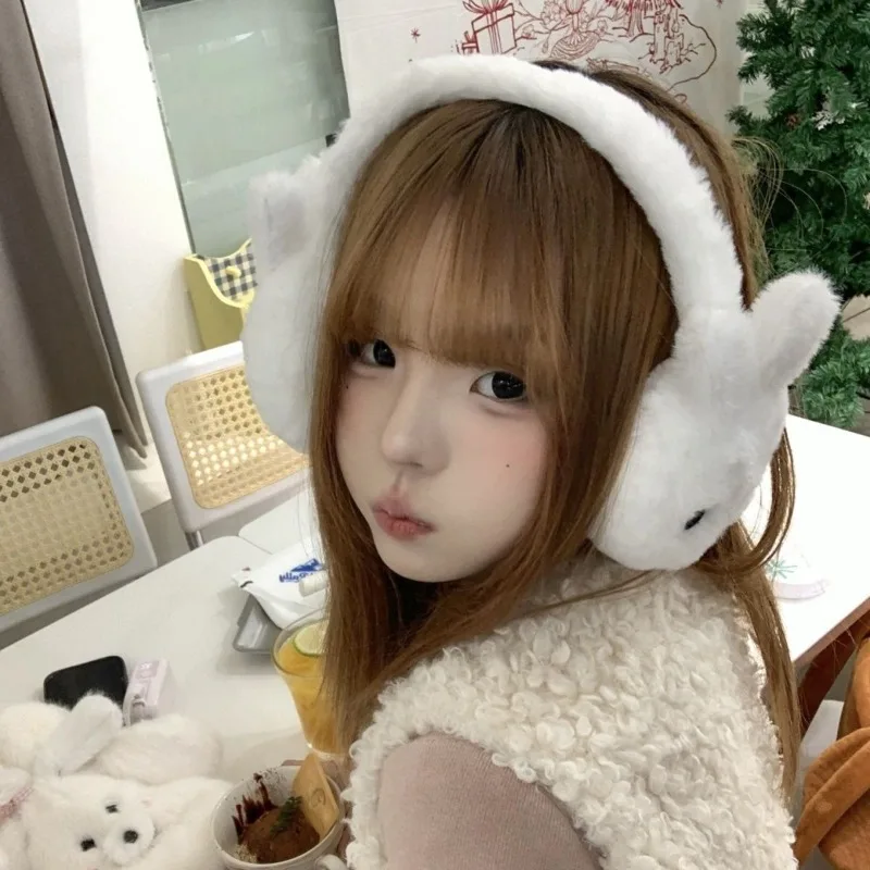 Creative Miffy Bunny Series New Cute Cartoon Pattern Simple Fashionable Personalized Soft Skin-Friendly Plush Warm Ear Muffs - view 3