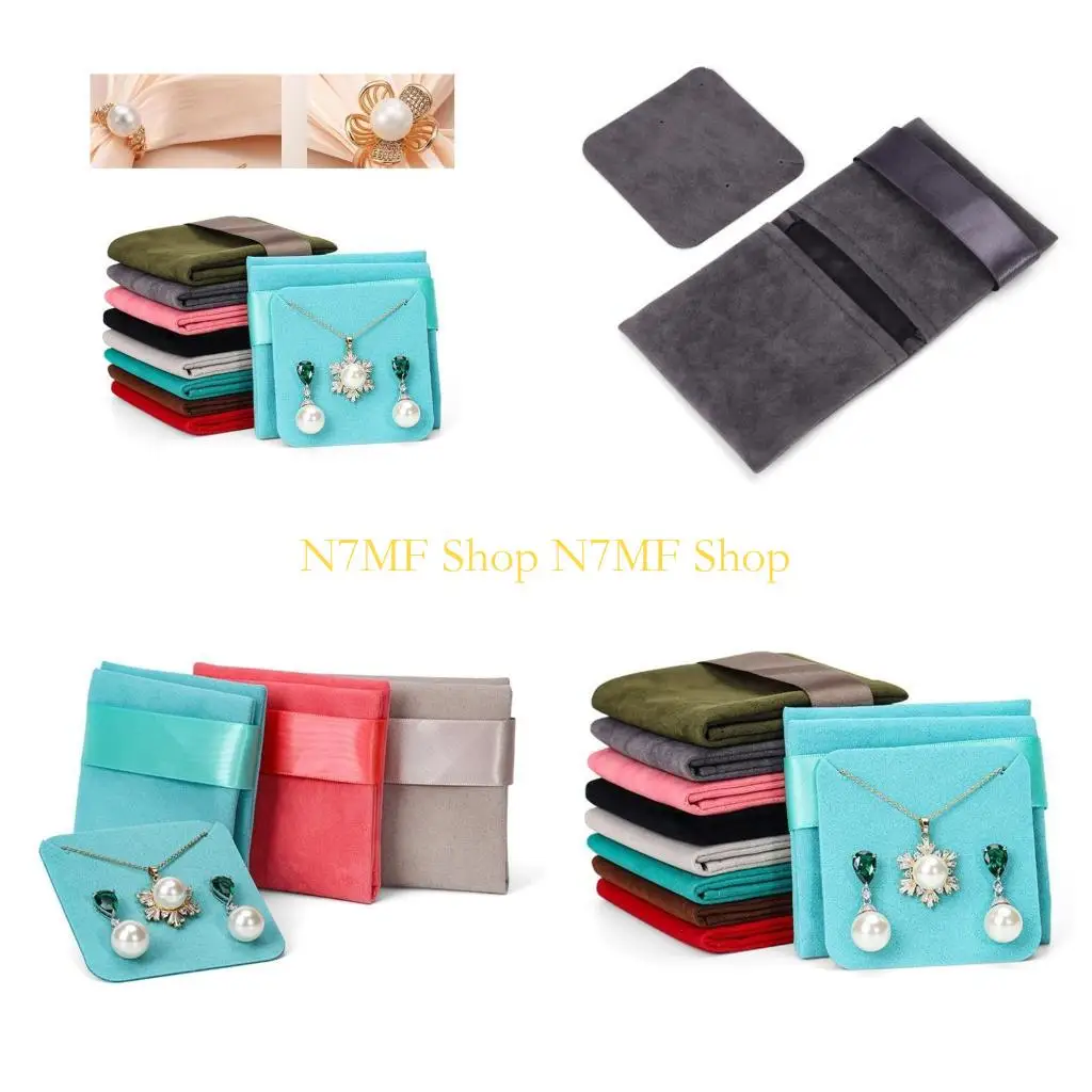 N7MF Velvets Accessory Bag Earring Display Organizers Jewelry Case for Necklace