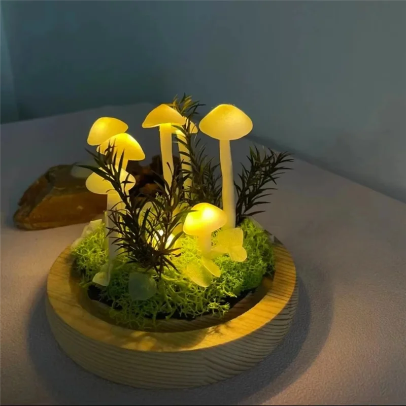 

A07F-Small Mushroom Lamp Handmade Mushroom Night Light Novelty Nightlight Project Small Mushroom Lamp Arts And Crafts