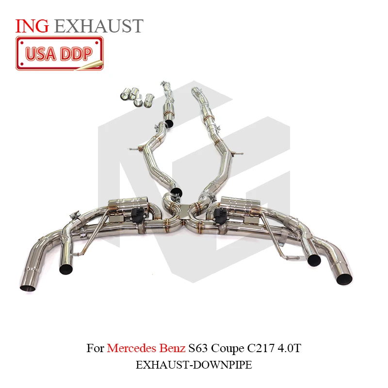 ING SS304 صمام المحرك عن بعد عادم Catback لمرسيدس بنز S63 كوبيه C217 4.0T ملحقات جزء محرك كاتم الصوت #1
