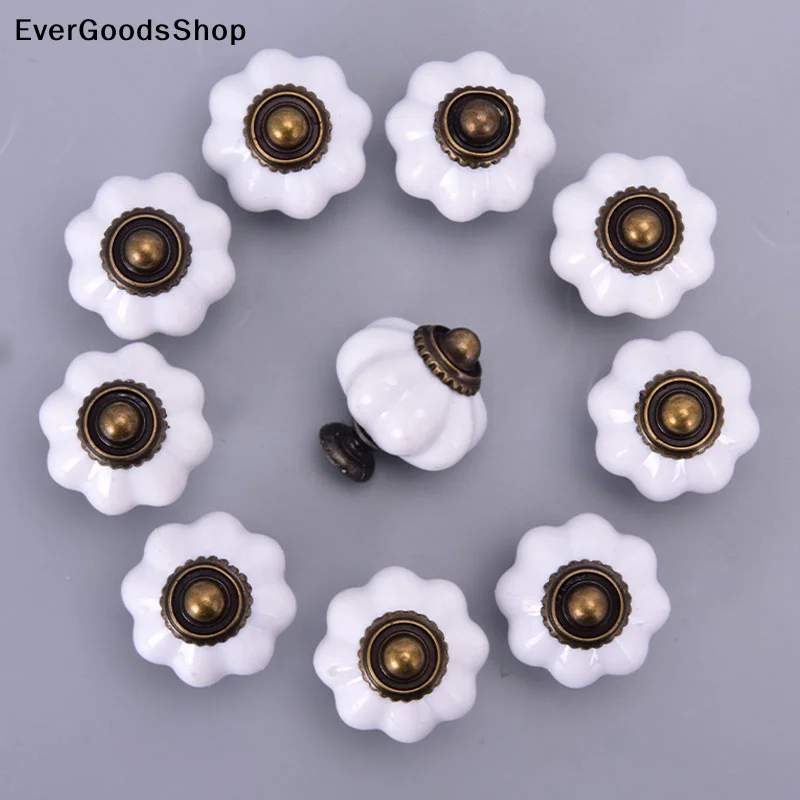New 10pcs Vintage Furniture Handle Door Knobs Drawer Cupboard Pull Handle Pumpkin