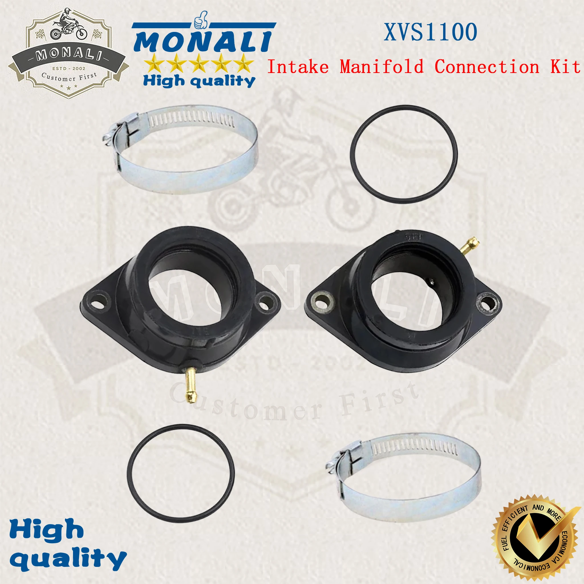 For Yamaha XVS1100 VStar 1100 Classic Customs (1999-2009) - 5EL-13596-00-00 Motorcycle Carburetor Intake Manifold Boots