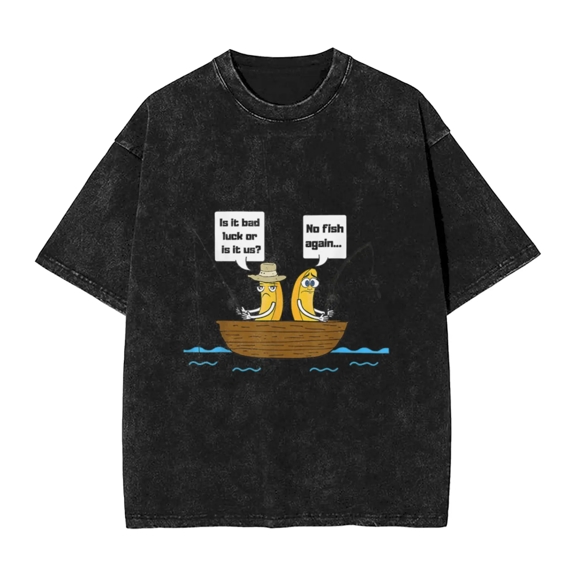 No Bananas On The Boat Fishing Unique Cool A Vintage Oversized Cotton Unisex T-Shirts