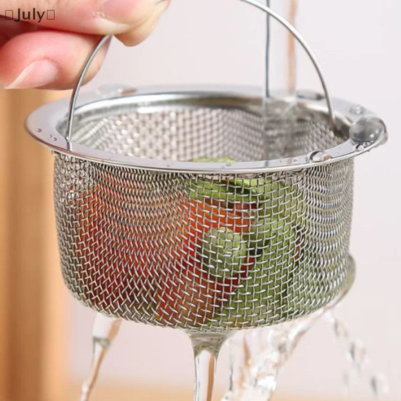 1Pcs Stainless Steel Kitchen Sink Filter Mesh Bathroom Floor Drains Catcher Sink Sewer Strainers Waste Drain Hole Filter