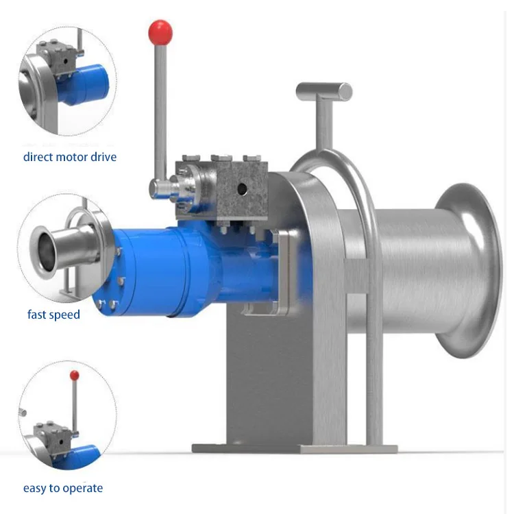 Fishing rope hauler Small hoisting pulling Hydraulic capstan Winch for crane, wrecker, fishing boat, trawl