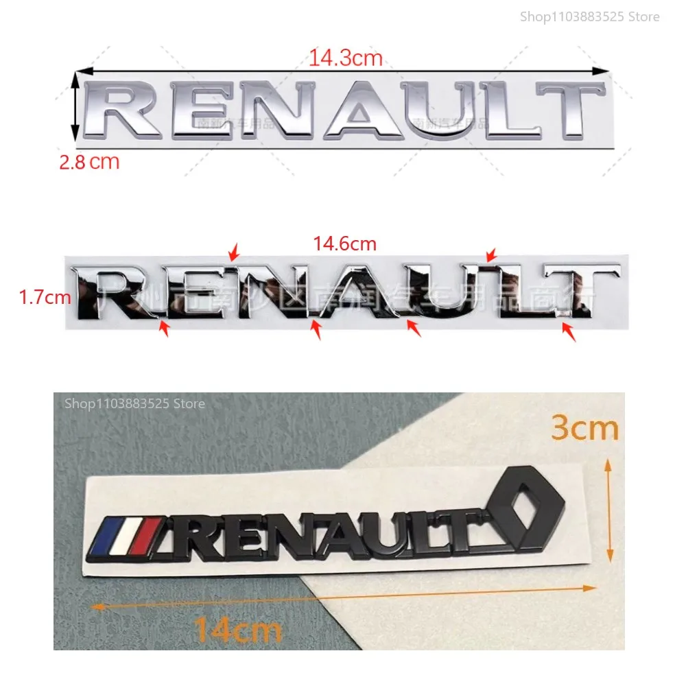 

Car Emblem Badge Stickers For Renault Trafic Duster Megane 2 3 4 Clio Duster Fluence Logan Captur Arkana Laguna MK4 Zoe RS