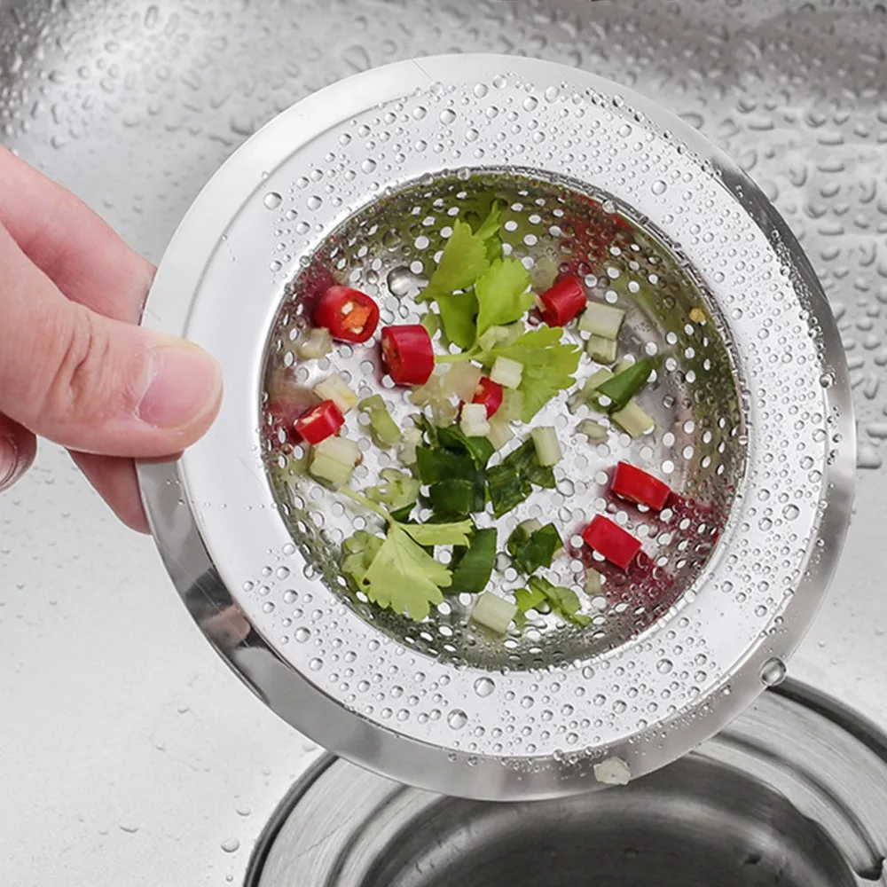 3 Pack Stainless Steel Sink Strainer Wide Edge 4.45 Inch Diameter Kitchen Sink Strainer Sink Drain Strainer Bathroom Sink