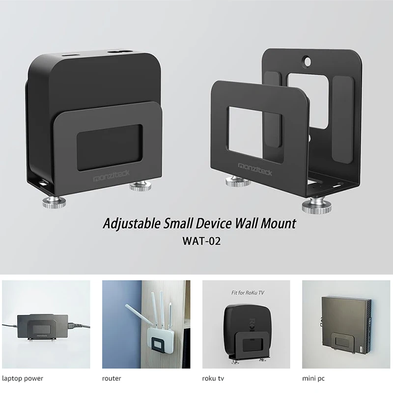 Adjustable Small Device Wall Mount Holder Stand For Apple TV 3/4/4K,Router,Modem,TV Box And Other Media Players