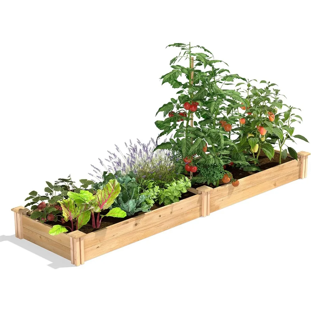 

Greenes Fence Original Cedar Raised Garden Bed, 2' x 8' x 7" (3-Pack) - Made in USA with North American Cedar