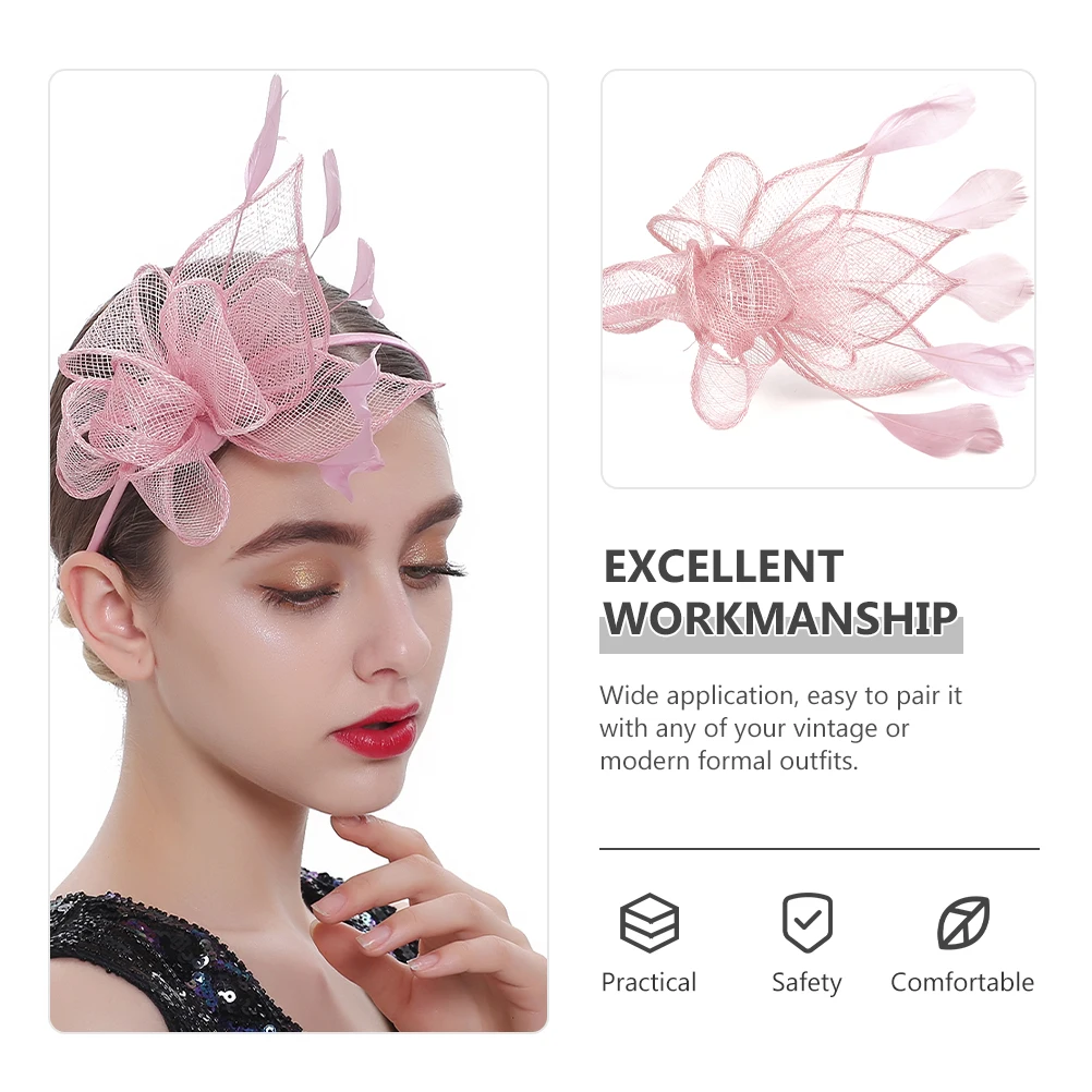 Cappelli Fascinator Fermaglio per capelli Fascia per scatola da tè Rosa Vintage Fascinators da donna Accessorio per capelli Banchetto di nozze Festa