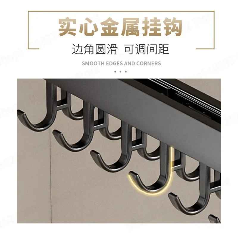 Pull Out Hanger Punch Free Slide Rail Wardrobe Multifunctional Underwear Storage Rack
