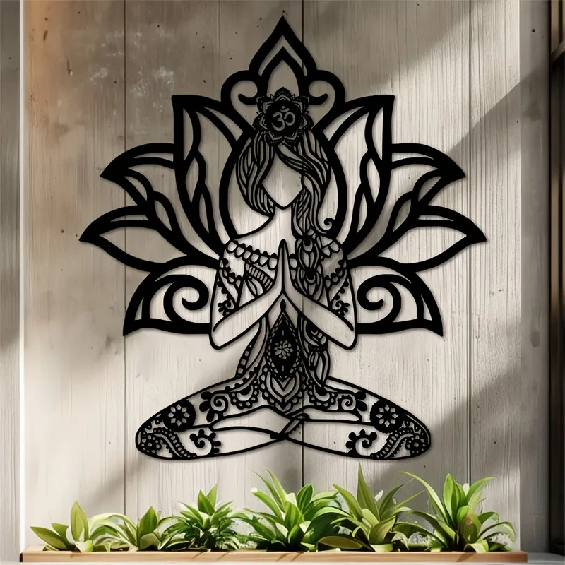 Bohemian Lotus Metal Wall Art -Zen-style Iron Art Decoration, Elegant Interior/Outdoor Hanging Components