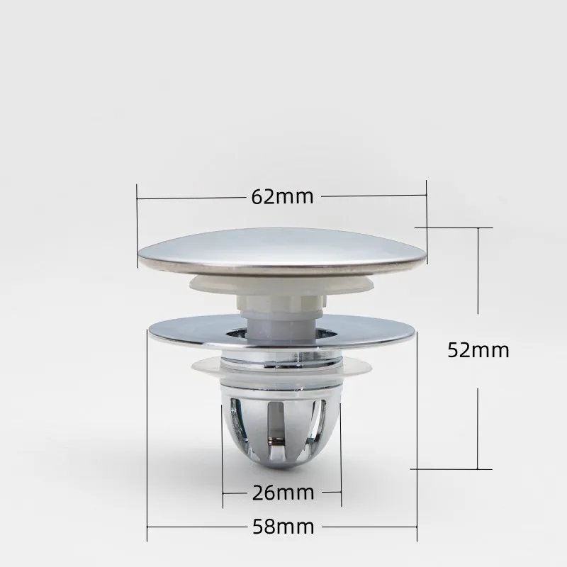 Universal Pop-Up Bathroom Sink Stopper Odor-Resistant Press-To-Close Drain Plug Hair Catcher Strainer for Washbasin Accessories