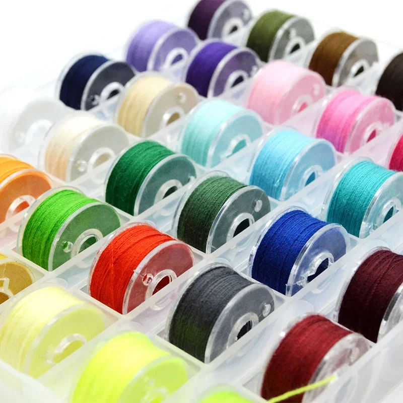 25/36 Colors Bobbin Thread Set Polyester Thread Spools Sewing Machine Bobbins With Storage Box For Embroidery Sewing Accessories