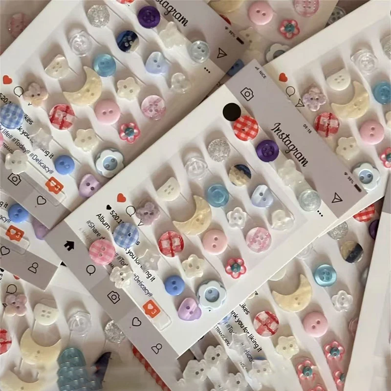40PCS Cream Color Button Blind Box Mixed Style-Ins Wind Decor for Hand AccountDIY Doll Clothes Accessories Beaded Jewelry Making