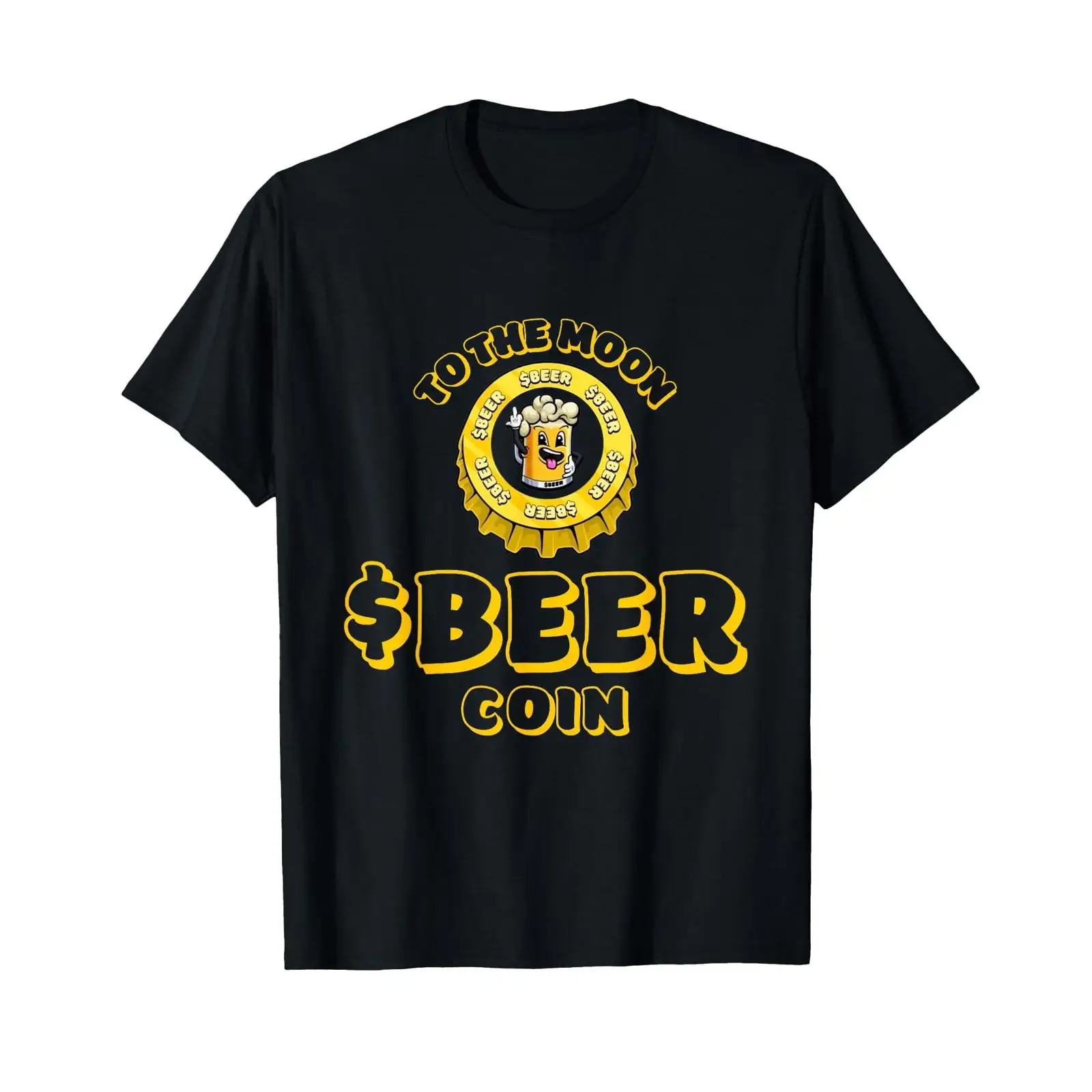 To the Moon Beer Coin Token Funny Crypto T Shirt black vintage Washed Comfortable designer clothes homme Top For Everyday Wear