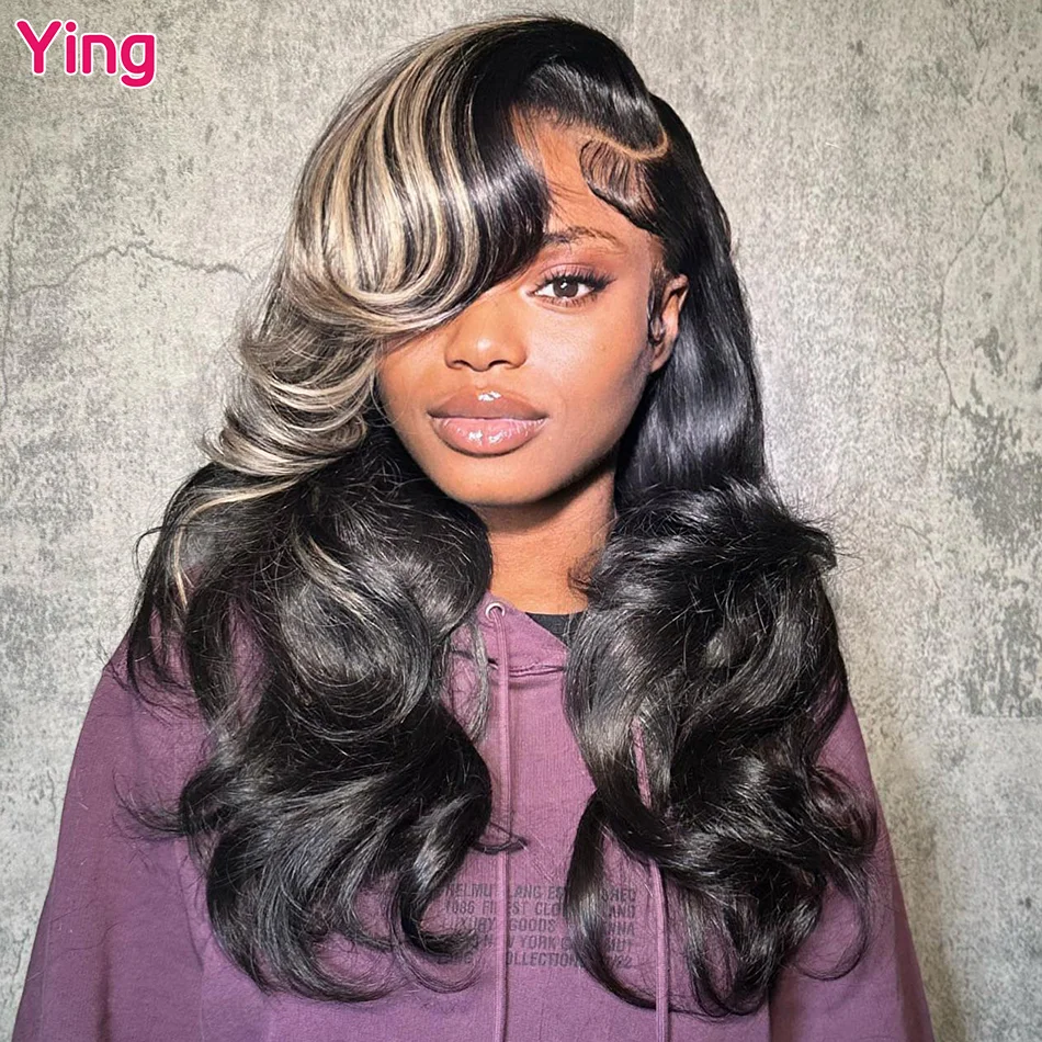 

Ying Blonde Mixed Colored 200% Body Wave 13x4 Lace Front Wig PrePlucked With Baby Hair 13x6 Transparent Lace Front Wig 34 Inch