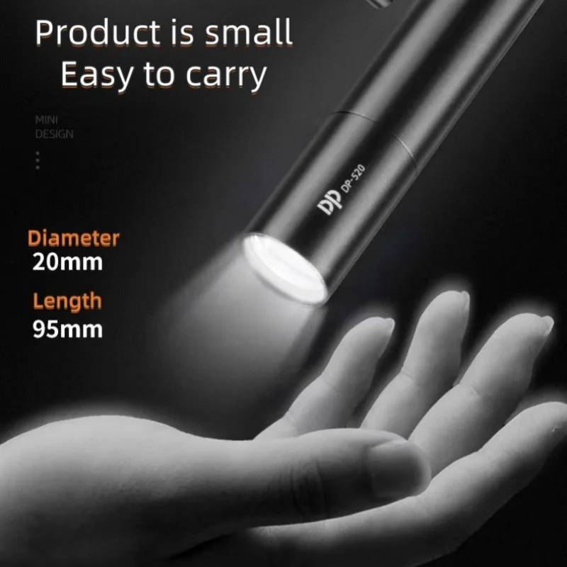 edc Torch light 18650 High power led flashlight Mini Pocket portable Rechargeable lamp Waterproof Lantern for night lighting