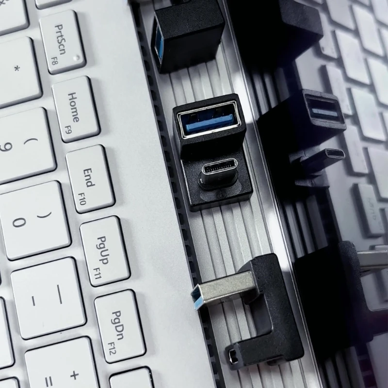 M5TD 90 Degree Angled USB C Male To Female Adapter Alloy Connectors For Laptop Smartphone Data Transfer Charging