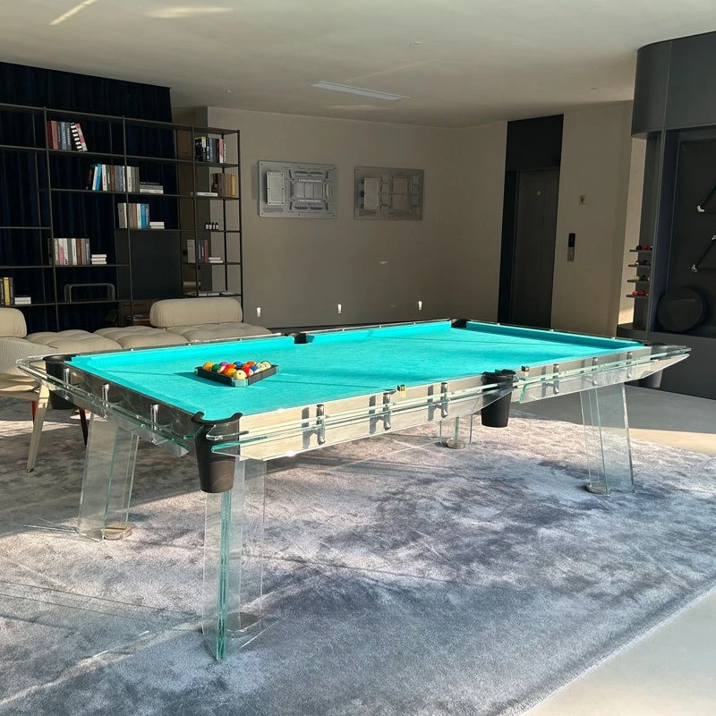 Household pool table Standard tempered glass Chinese table Crystal American black eight personality trend family pool table
