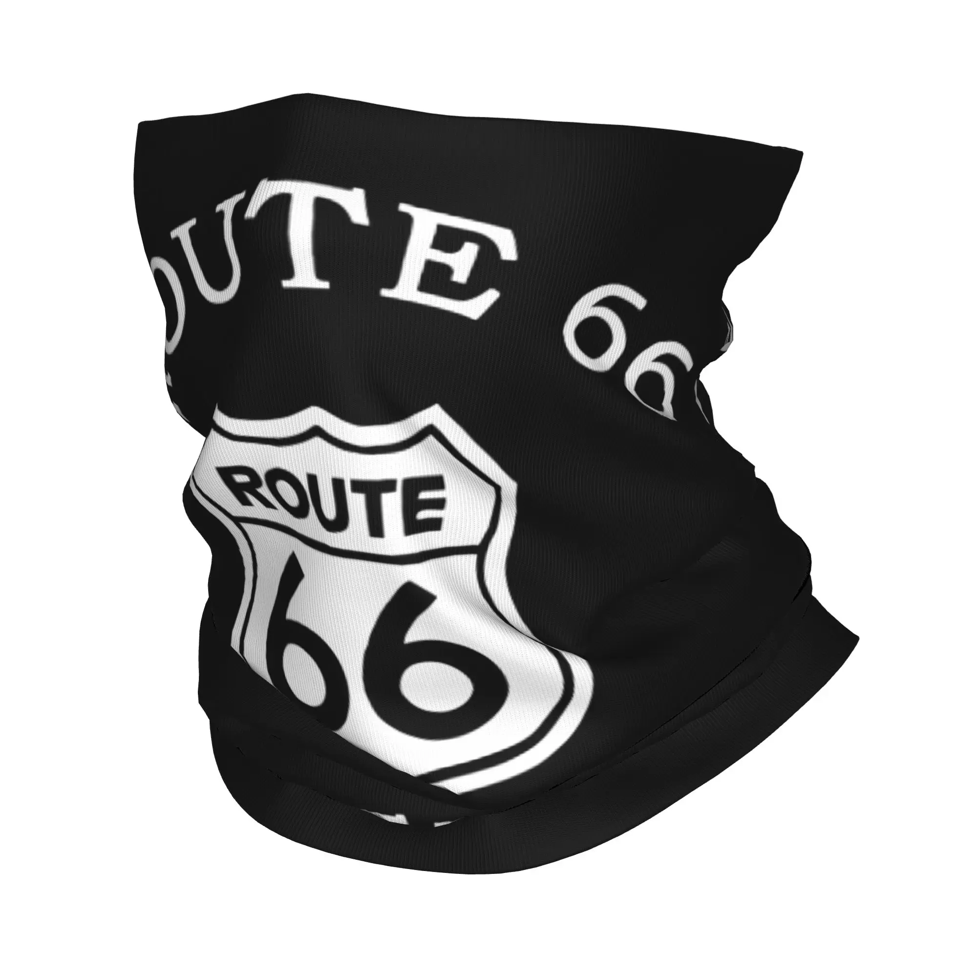 Custom Route 66 Neck Gaiter Men Women Windproof Winter Americas Highway Bandana Scarf for Hiking