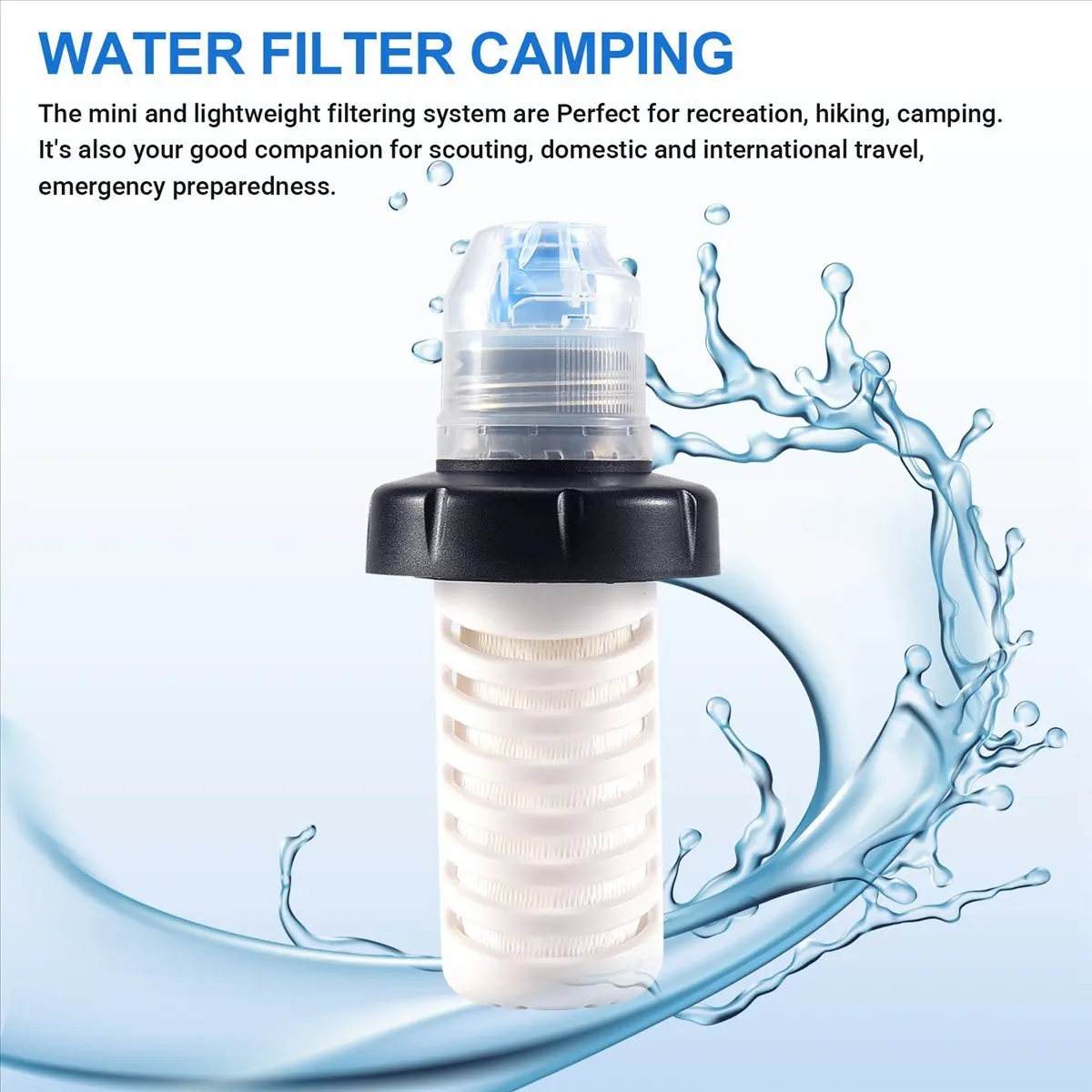 【CYBER MONDAY】500Ml Water Filter Bottle Water Filter Straw Soft Folding Outdoor Filtered Water Bag for Sport Camping Hiking Cycl