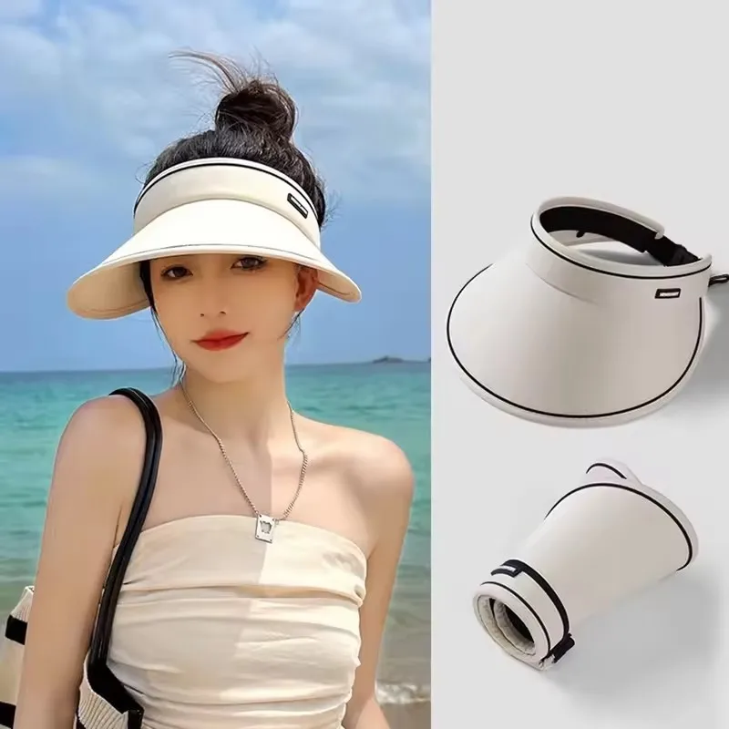 

New Summer Empty Sun Hat Women's Casual Adjustable Visor Outdoor Trip Girls Casquette Cap Boy Beach Sun Sea Caps Easy To Carry