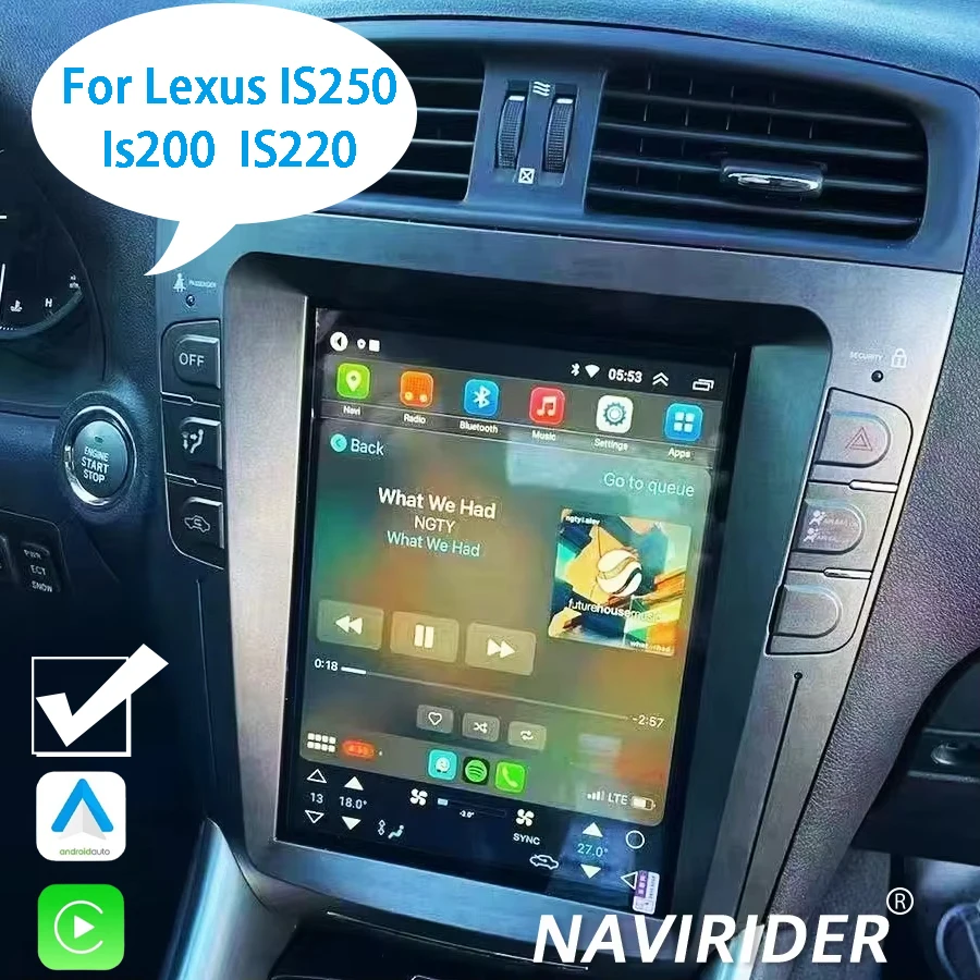 navirider With 360  Android 15 car radio smart Radio For Lexus IS250 Is200  IS220 2009 2010 2011 Stereo 128GB CarPlay 10.4''DSP
