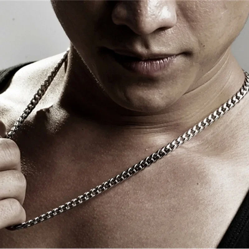 Necklaces Men Stainless Steel Fashion Long Chains Necklace Mens Necklace Steel Tone Hip Hop Jewelry on The Neck Wholesale