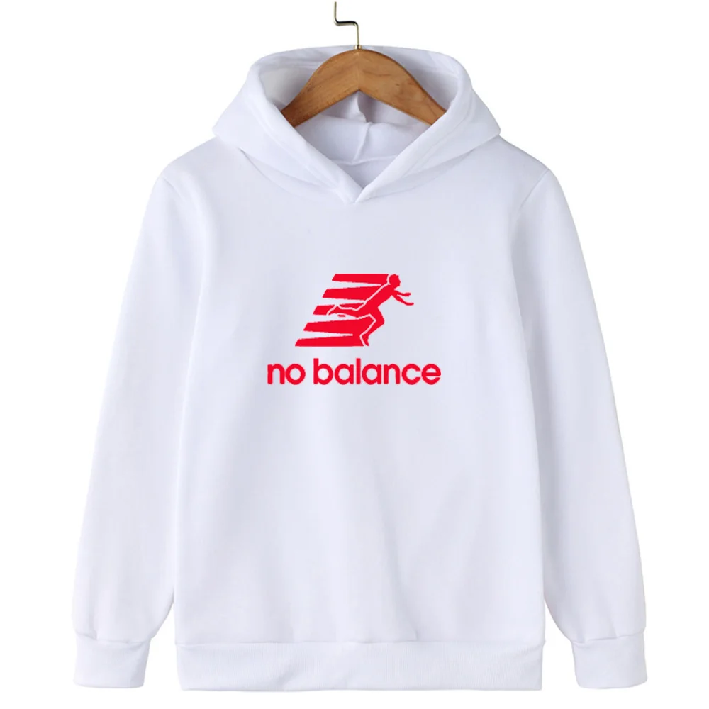 No Balance Long Sleeve hoodie for boys and girls 2024 Harajuku Fall Children's Clothing Men's and women's hooded sweatshirt Y2K